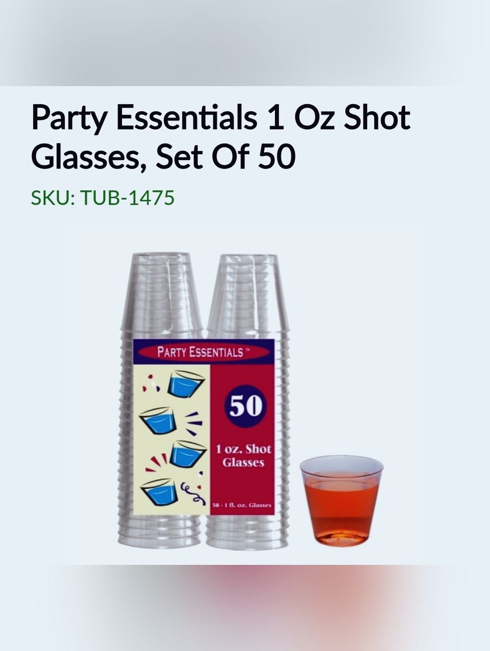 4/$13 Clear Disposable Shot Glasses - Transparent Pack of 50.